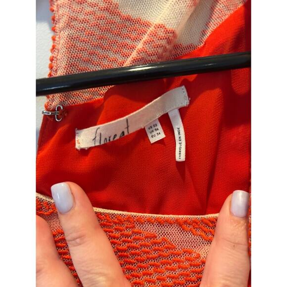 Floreat Anthropologie Orange Nanette High Low Dress Boho Size 2 - Picture 3 of 4